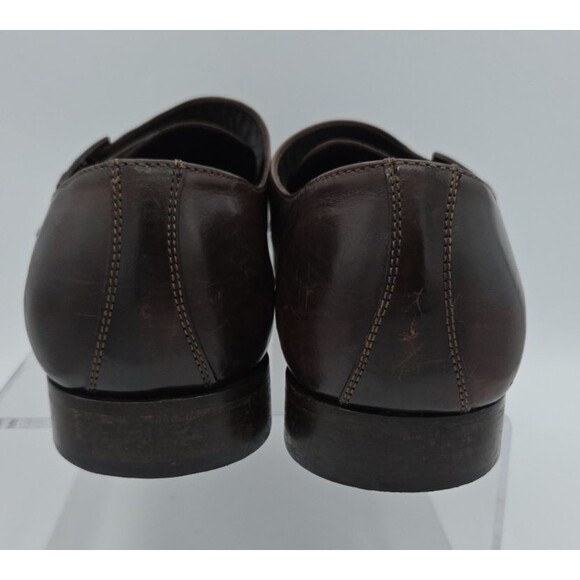 Paul Fredrick Dark Brown Leather Loafers Monk Strap Size 13 US Made In Italy - Picture 6 of 8